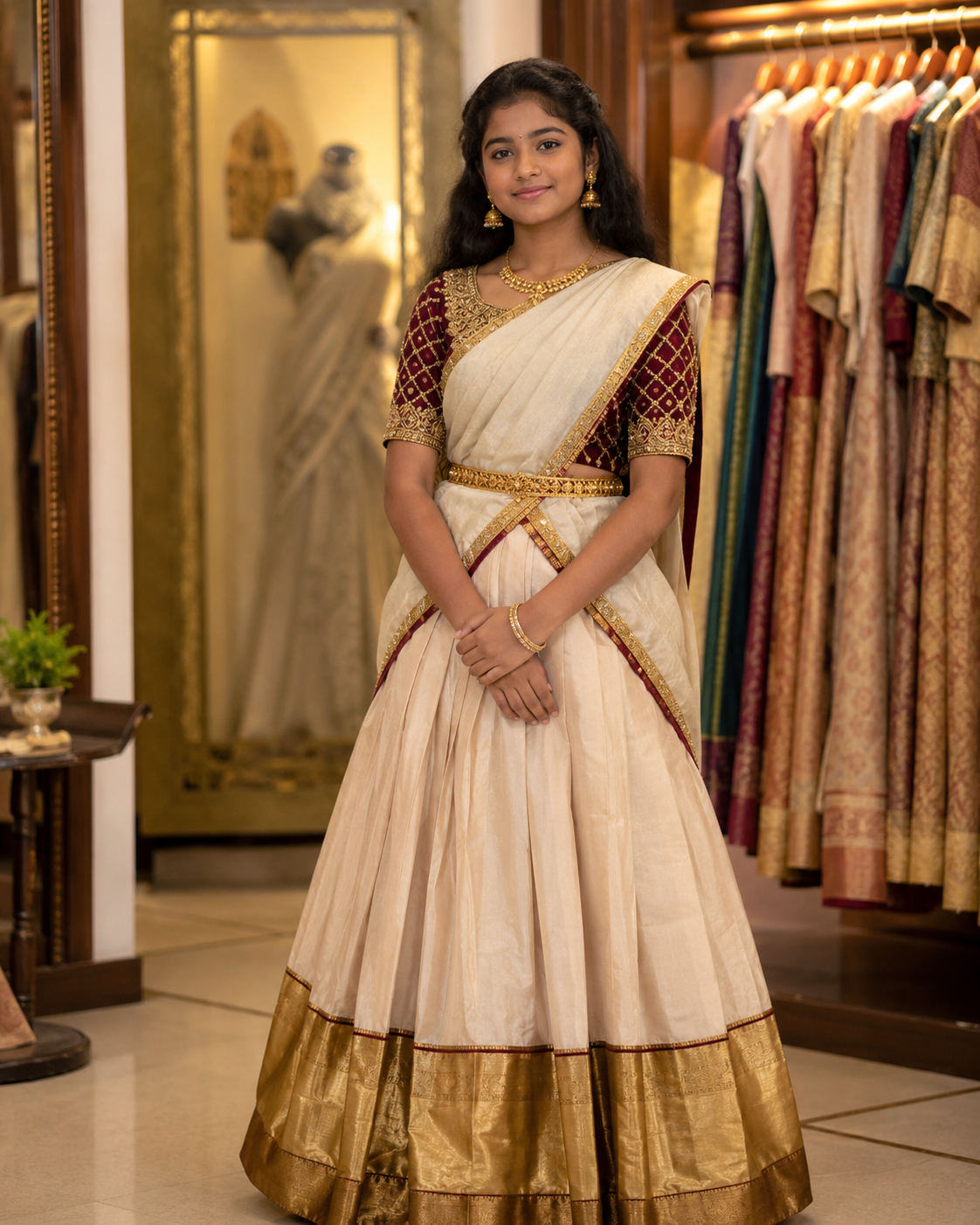 Kids Half Saree Pavadai Set